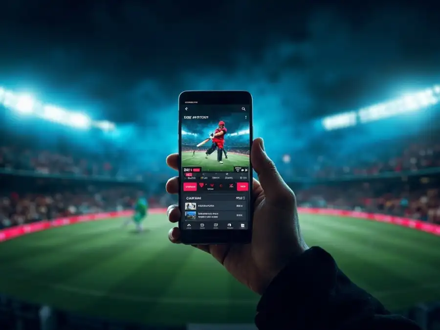 T20Sports Fantasy mobile app captain selection screen dark UI